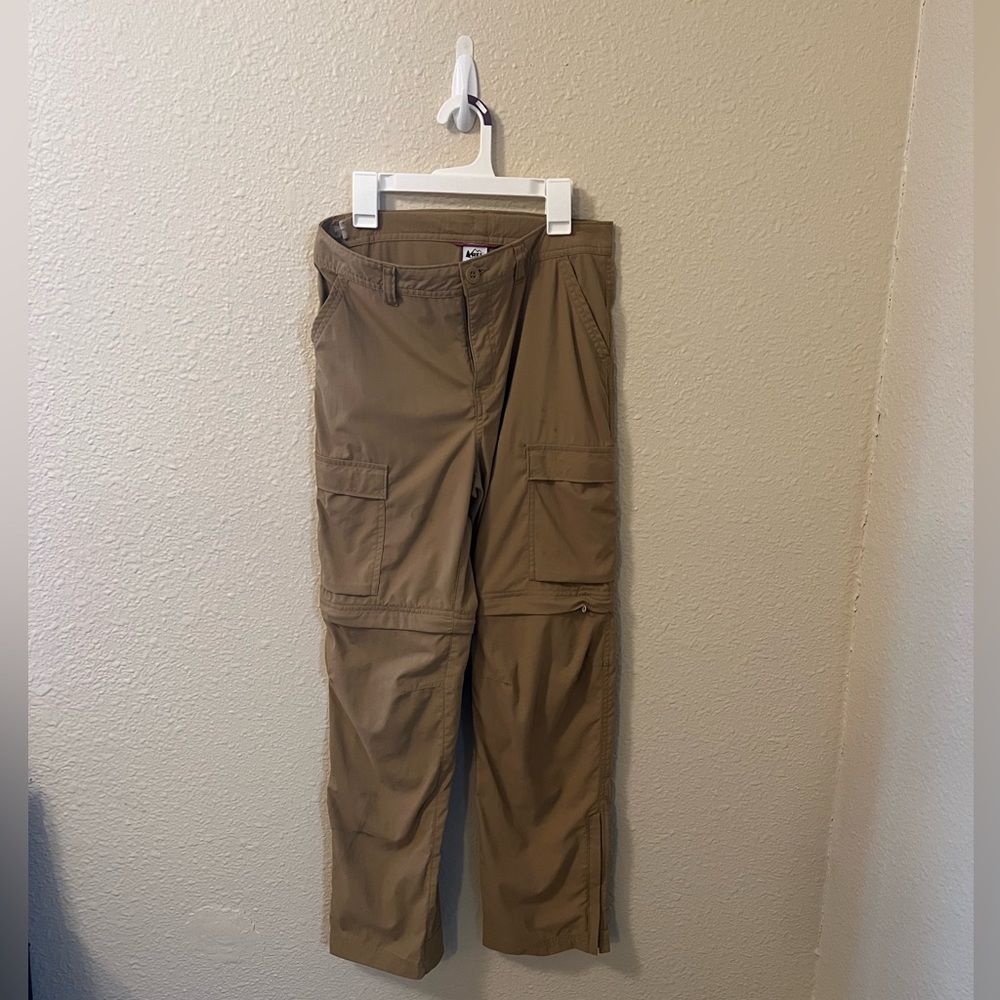 REI Co-op | Convertible Hiking Pants tan large 14-16 zip off legs